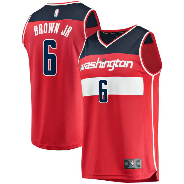 Maillot Washington Wizards Homme Troy Brown Jr 6 Icon Edition Rouge